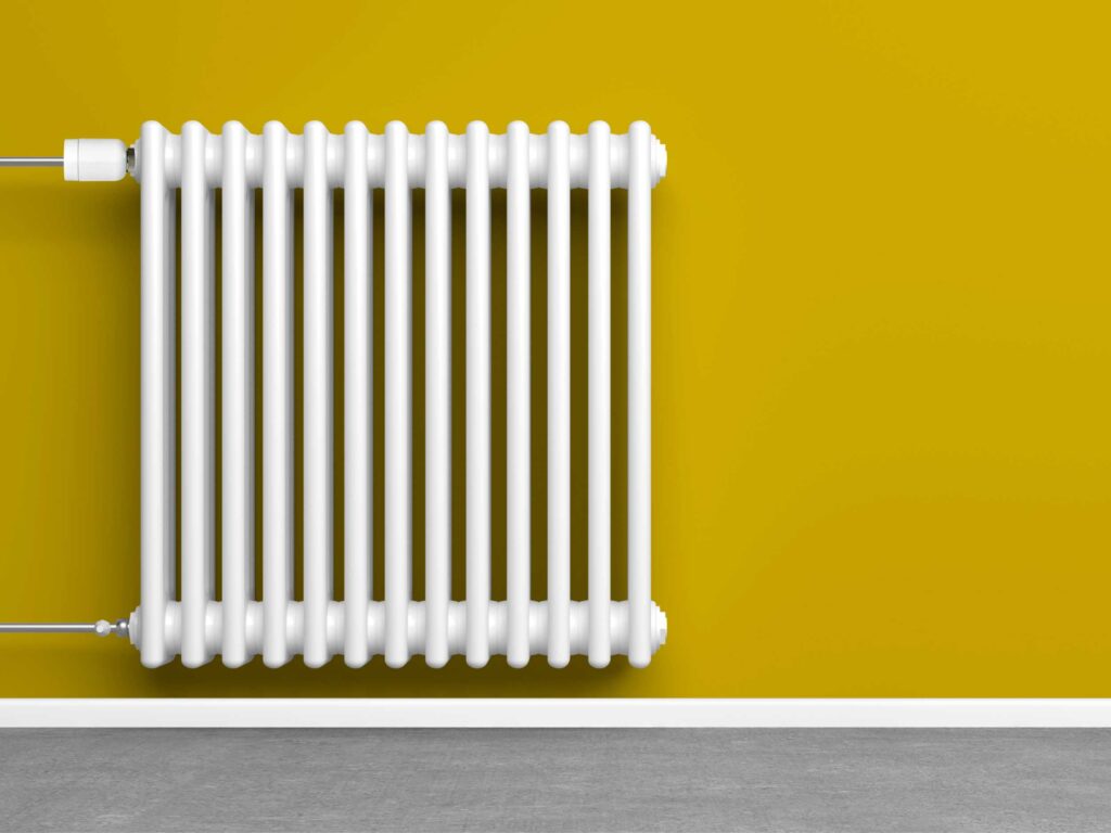 Kaloryfer w mieszkaniu z systemem inteligentnego domu Smart Home Keemple.