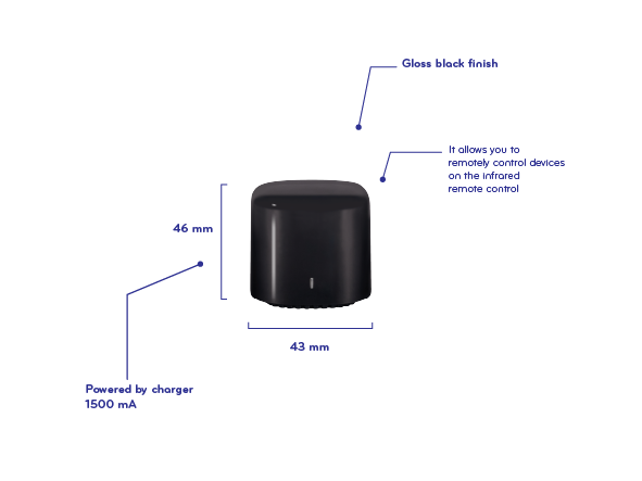 infographic showing the appearance and operation of the keemple smart infrared controller.