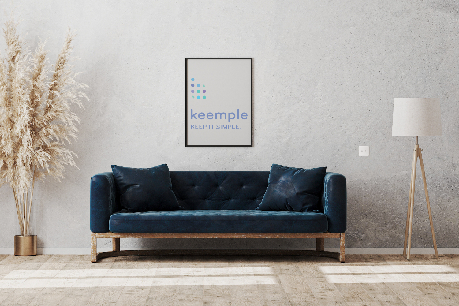 inteligentne włączniki w minimalistycznie urządzonym wnętrzu.